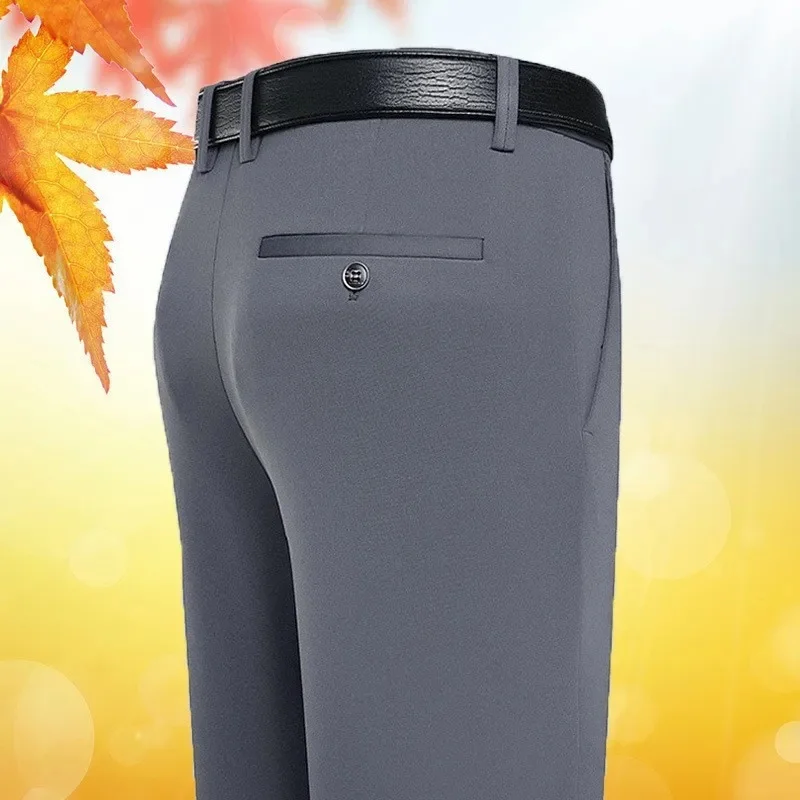 Autumn and Winter thick four-sided stretch light gray