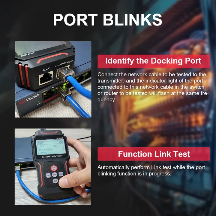 Noyafa Network Cable Tester NF-8209S Cable Tracker LCD Display Poe Checker Cat5 Cat6 Measure Length Wiremap Tester, network cable tester
