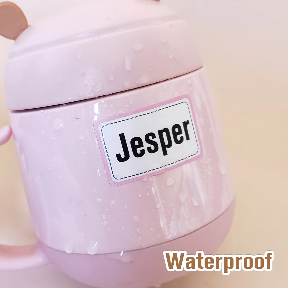 Personalized Colored Border Name Sticker label stickers 100pcs Waterproof Stickers Children School Stationery Water Bottle Office Label