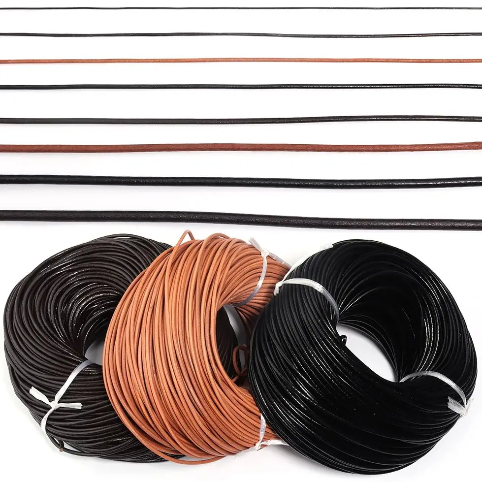 2-5yards/Lot Kuh Runde Runde Tanga Schnur Echtes Leder Schnüre String Seil für DIY Halskette Armband DIY schmuck Machen Großhandel