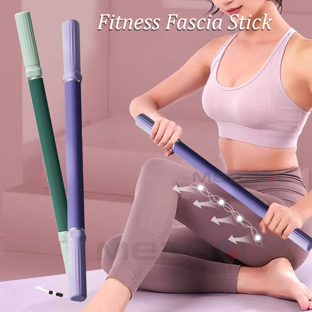 Yoga Fascia Stick 57cm Extended Muscle Relaxation Massage Roller Yoga Massage Stick for Leg Stretching and Release Fitness