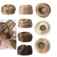 Perruque Updo synthétique facile à porter, Chignon lisse et élégant avec élastique, postiche queue de cheval en Fiber résistante à la chaleur 2