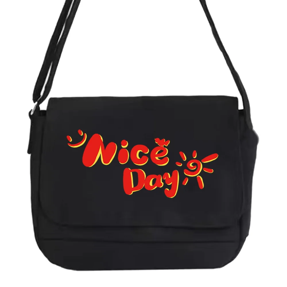 Shoulder Messenger Bags Harajuku Canvas Crossbody Bag Women Japanese Diagonal Pouch Girl Student Envelope Bags Food Pattern