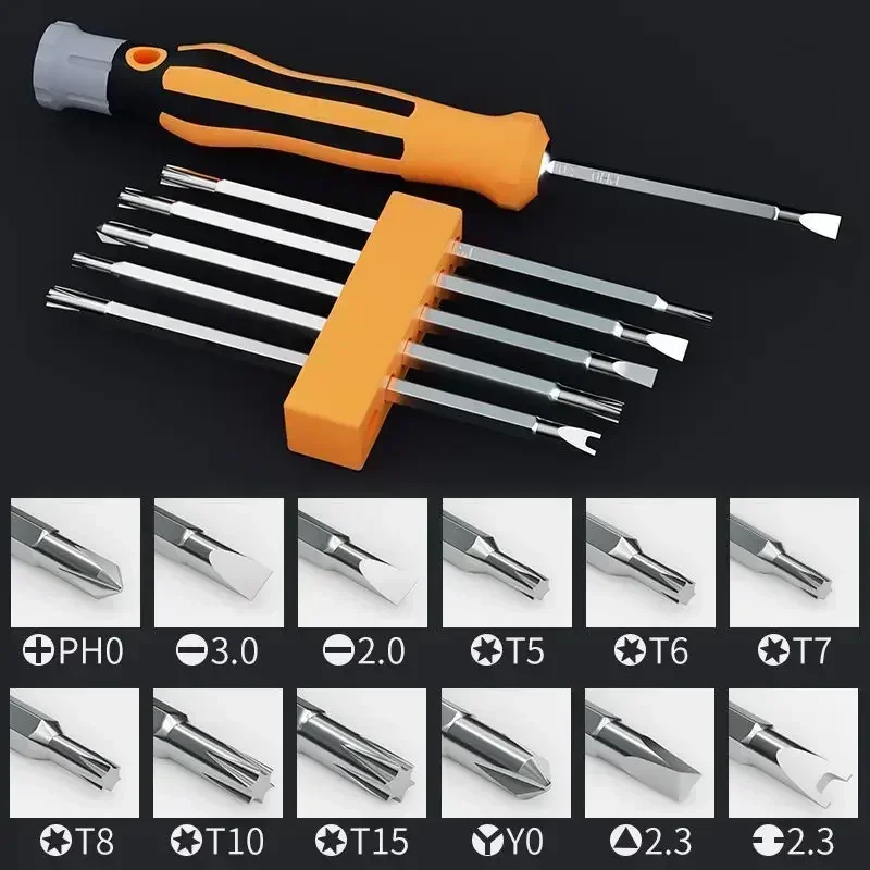 12 In 1 Screwdriver Set Cross Flat Shaped Screwdriver Multifunctional Precision Handheld Maintenance Tool