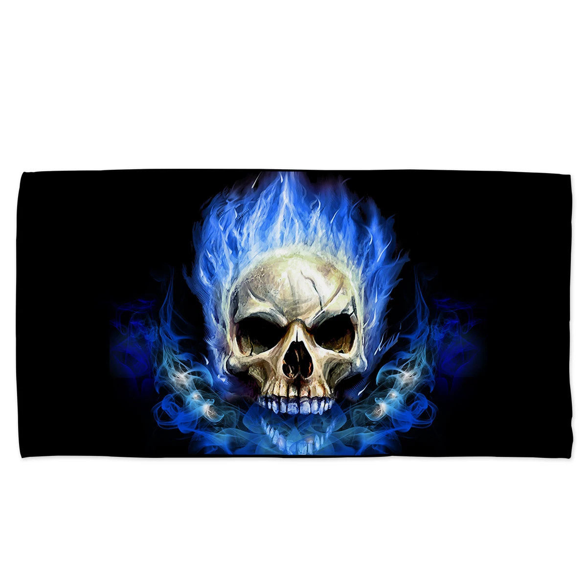 BeddingOutlet Flame Skull Bath Towel Bathroom 3D Gothic Microfiber Beach Towel for Adult Fire Shower 75x150cm