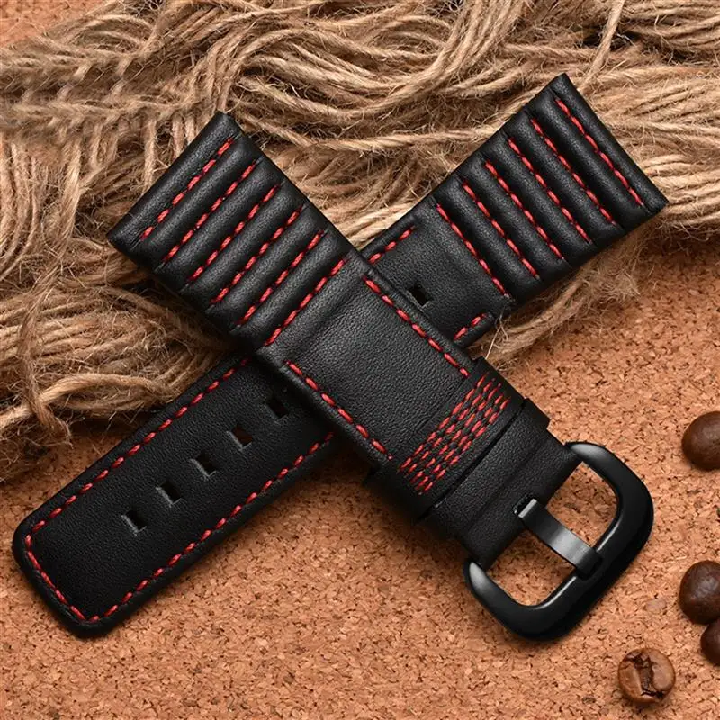 SCHIK 28mm Genuine Leather With Stitches Wrist Watchband Loops For Sevenfriday P3B/01 S2/01 Men Watch Strap