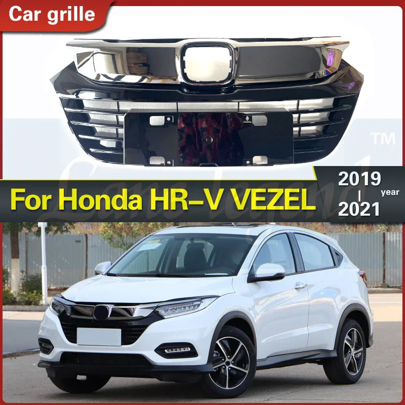 

Fits for HONDA HR-V HRV VEZEL 2019 2020 2021 Black/ Silver FRONT GRILL Racing Grills