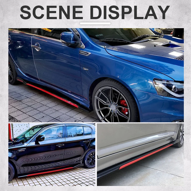 8PCS Universal Side Skirt Extension Bumper Lip for BMW Mercedes-Benz C Toyota Volkswagen bumper lip decoration,car bumper spoiler,bumper lip,car rear bumper lip,car side spoiler