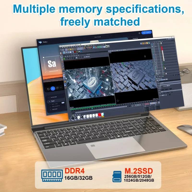 LENO 15.6인치 1080P HD 노트북 컴퓨터 인텔 코어 i7-6500U 32GB 2TB SSD 윈도우 11 휴대용 게이밍 사무용 노트북