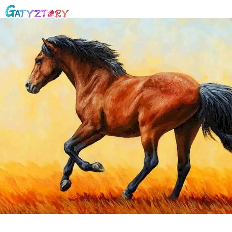 

GATYZTORY рисунки с номером, искусство, искусство, животные, фотообои на холсте, ручная роспись, художественный подарок