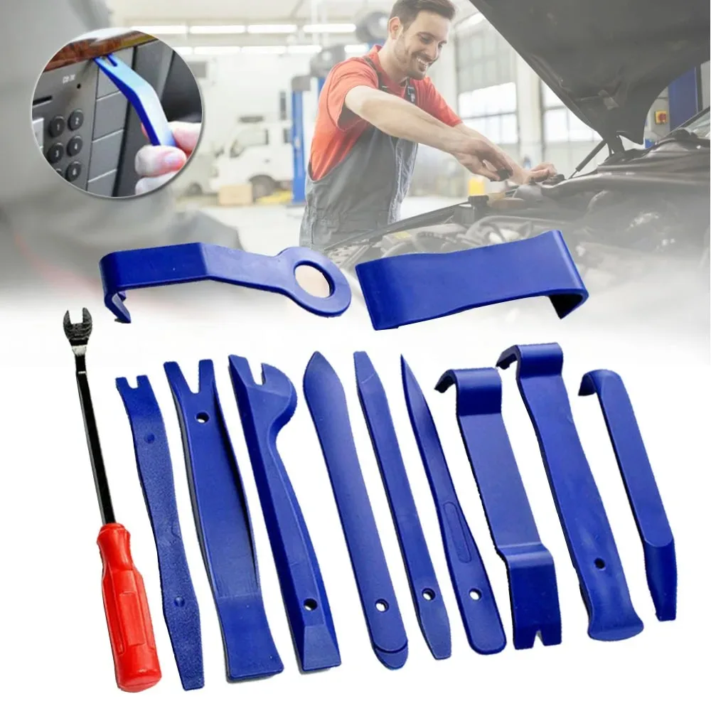 Plastic Car Door Trim Removal Tool Kit for Interior Panel Clip Disassembly Without Scratching Paint Surface 12 pcs