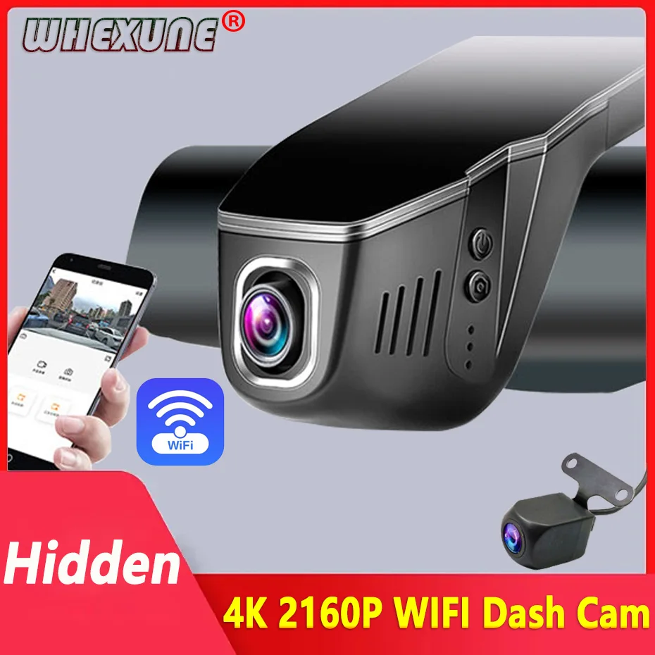 4K Wifi Dash Cam Mini Videoregistratore Car Dvr Sorveglianza Due Telecamere Nascoste Dual Lens Fhd 1440P Dvr App Control Novatek 96657