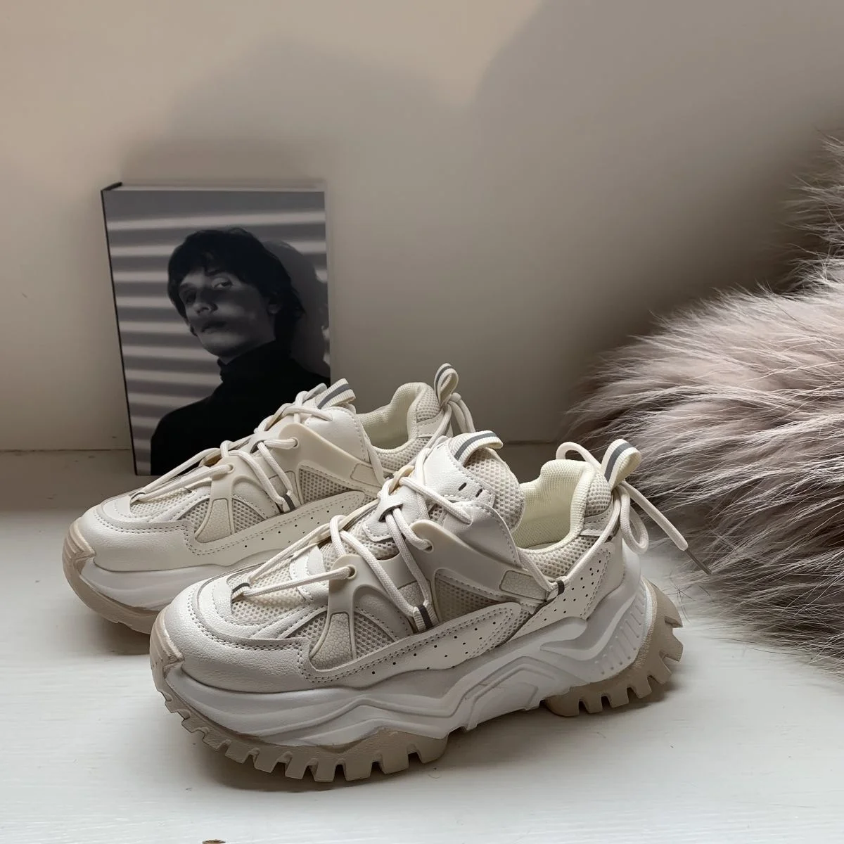 

New Women Sneakers Fashion Autumn Women Casual Shoes Breathable Women Platform Dad Shoes Sneakers Zapatillas Mujer B147