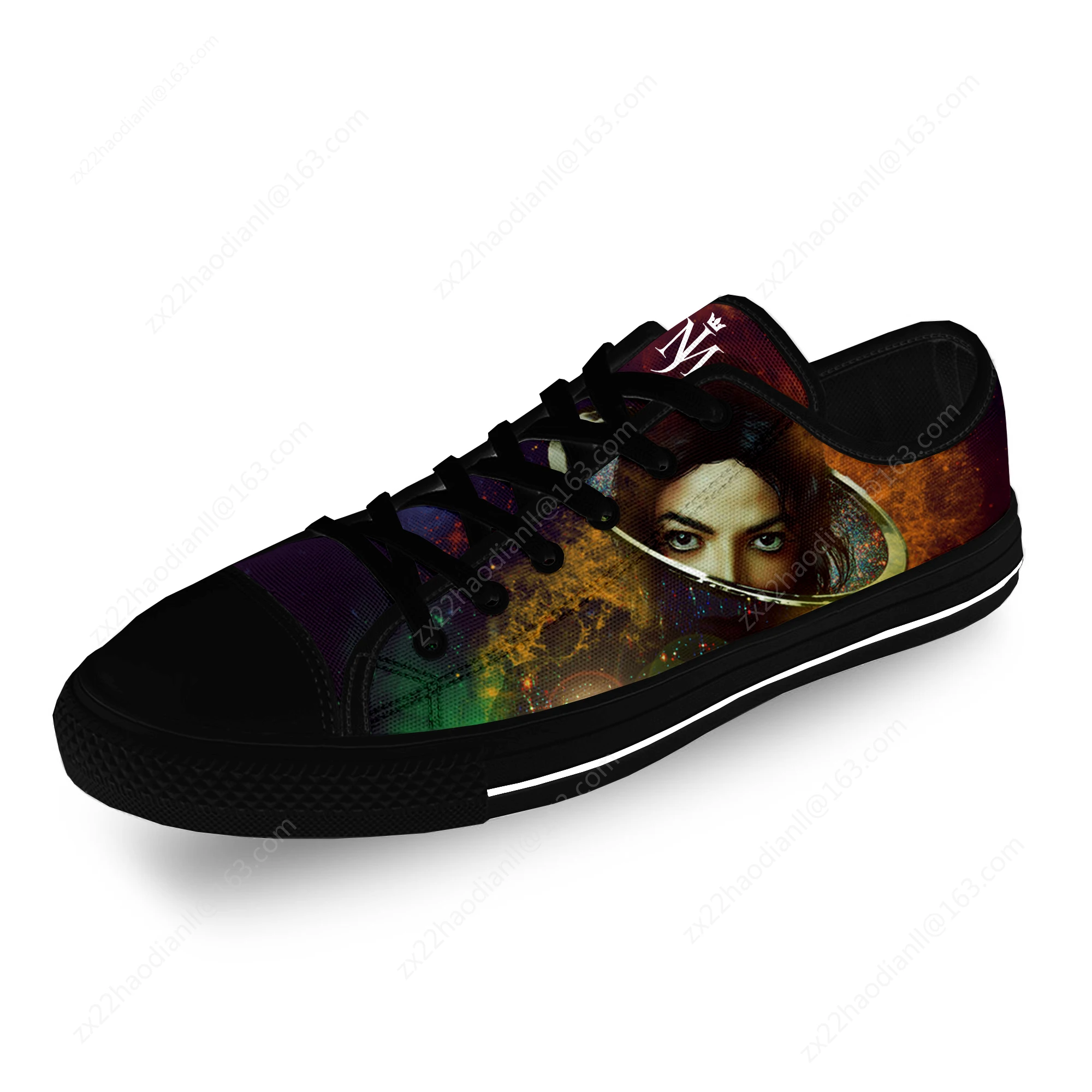 Michael Jackson Cool Funny Casual Cloth 3D Print Low Top Canvas Fashion Funny Shoes Men Women Lightweight Breathable Sneakers