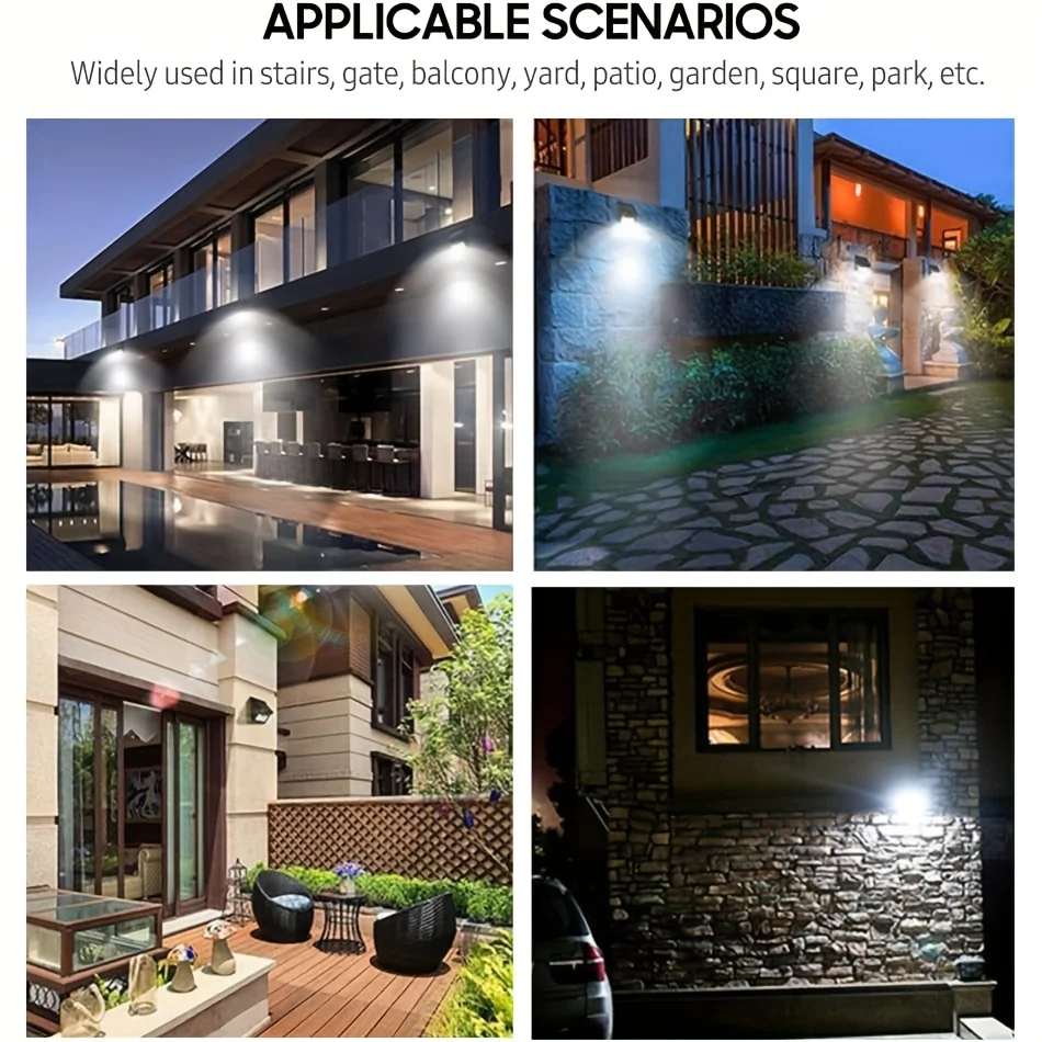 Solar Powered 100 LED Motion Sensor Outdoor Security Light, Waterproof Garden and Pathway Lamp