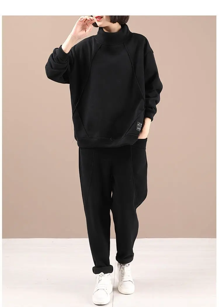 Modische Sweatshirts aus verdicktem Samt im koreanischen Stil, lockere Oberteile für den Winter, eleganter Stil, große Größe, vielseitige Damenbekleidung – Detail 19