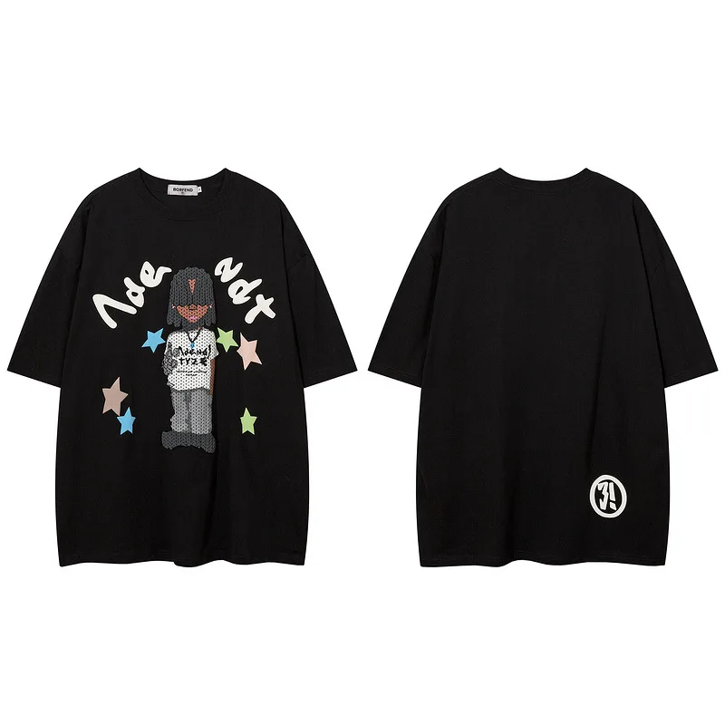

Hip Hop Graphic Printed Solid Color High Streetwear Top Tees Male 100% Cotton Oversize Men T-Shirt Free Shipping