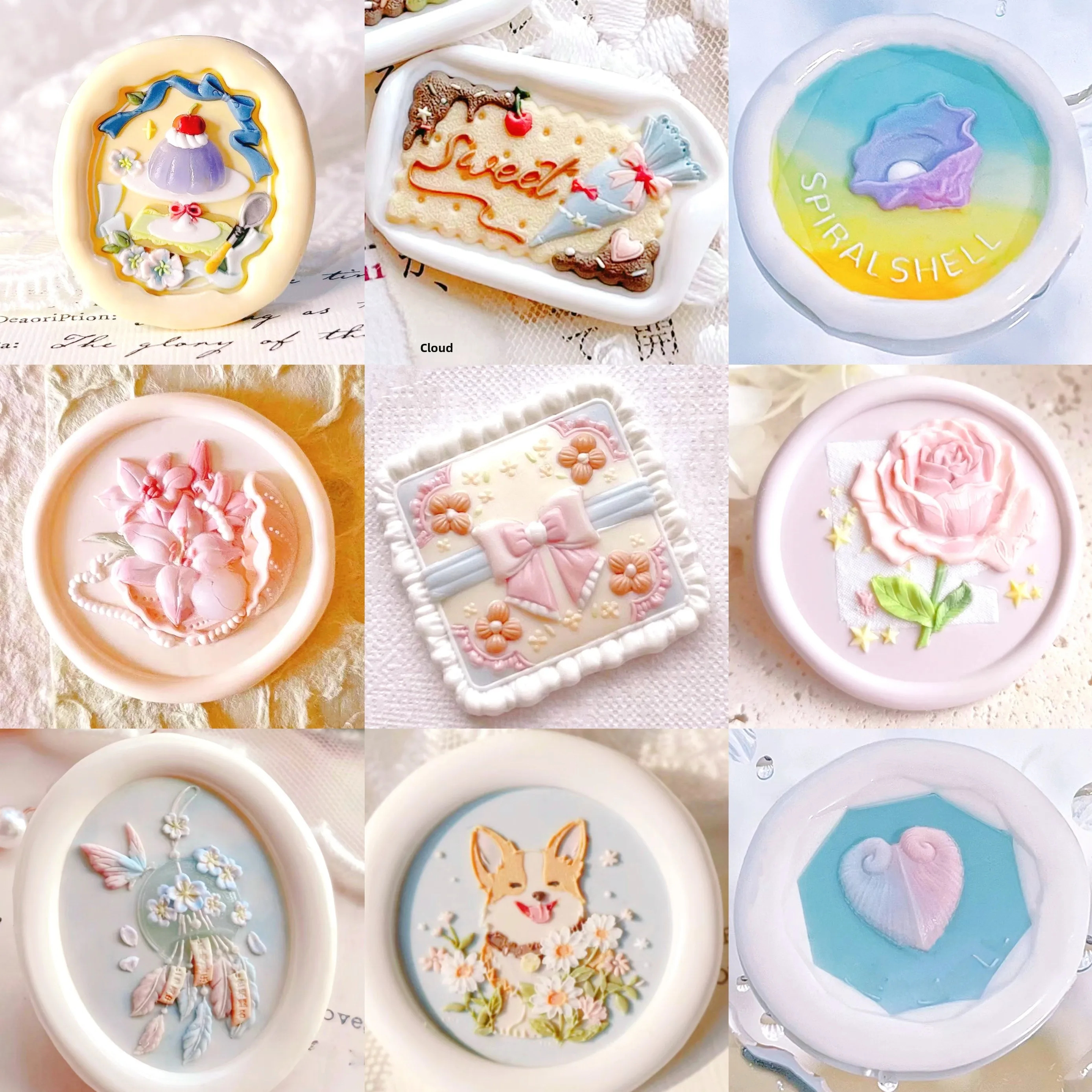 Handmade Fire Seal Wax Stamp Brass Heart Fruit Letter Notecard Album DIY Holiday Leisure Series Eonal Busin Supplies