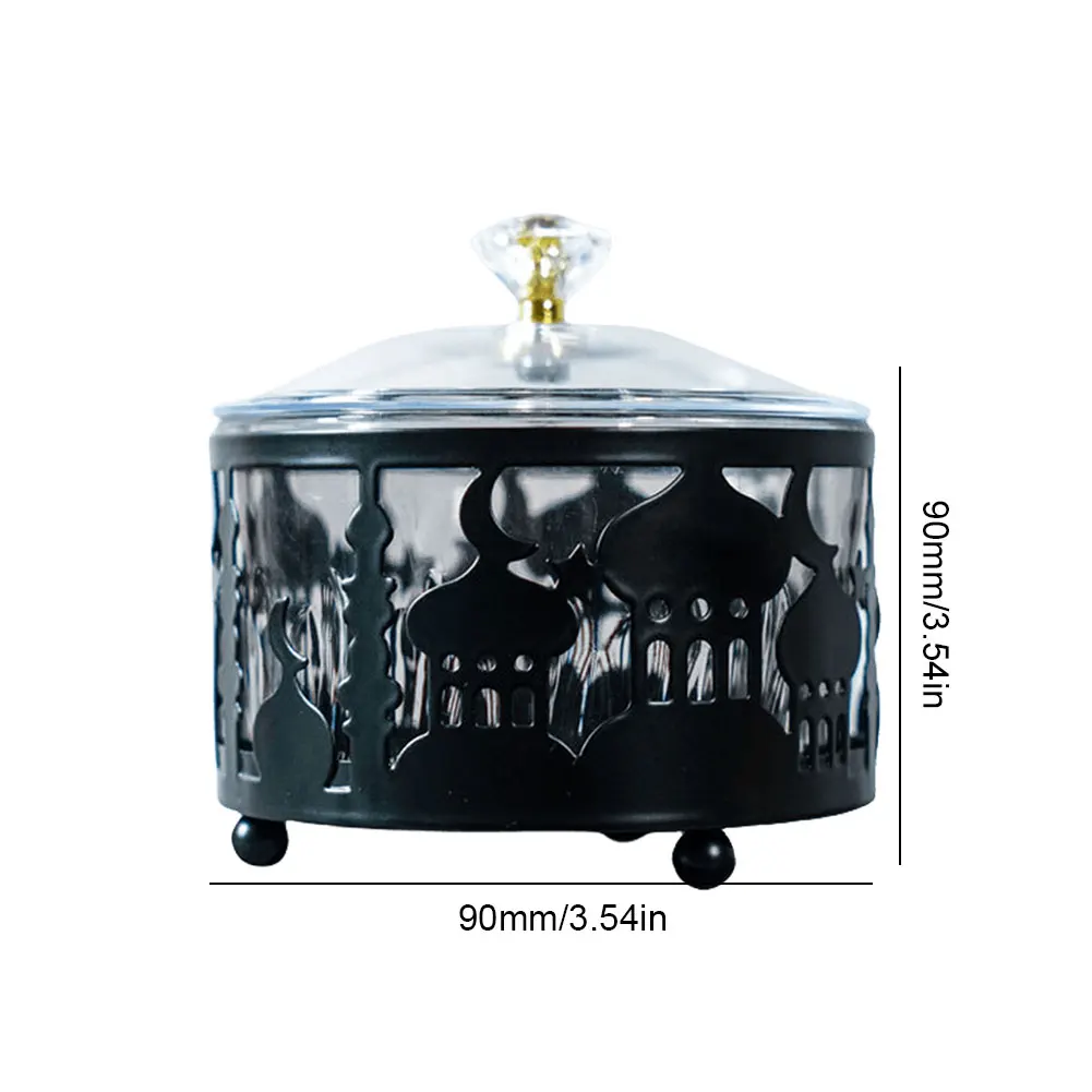 Metal Food Ramadan Plate Eid Mubarak Dessert Tray Home Decor Small Trinket Organizer Nuts Serving Tray for Muslim Party Festival