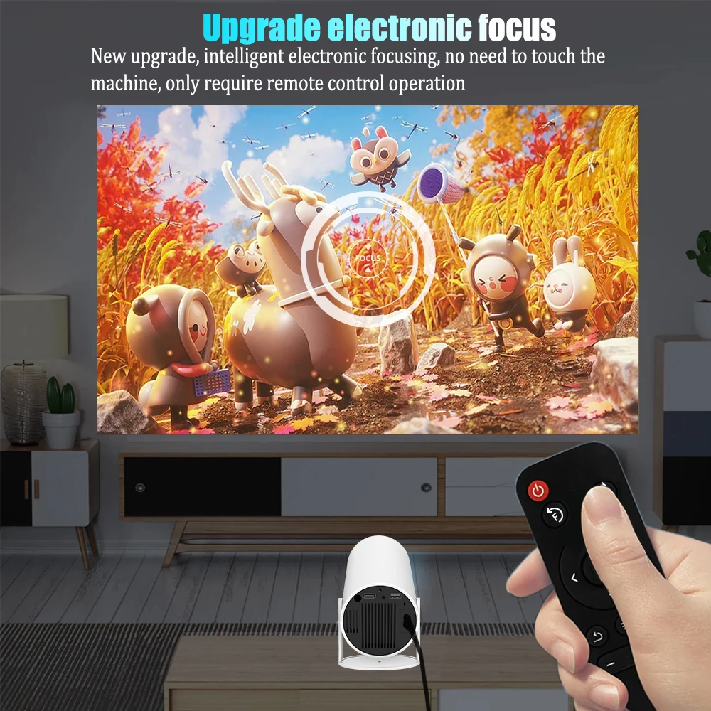 DITONG HY300 Plus 프로젝터 4K HD 안드로이드 LED 비디오 홈 시어터 시네마 폰 영화용 미니 프로젝터 업그레이드 버전