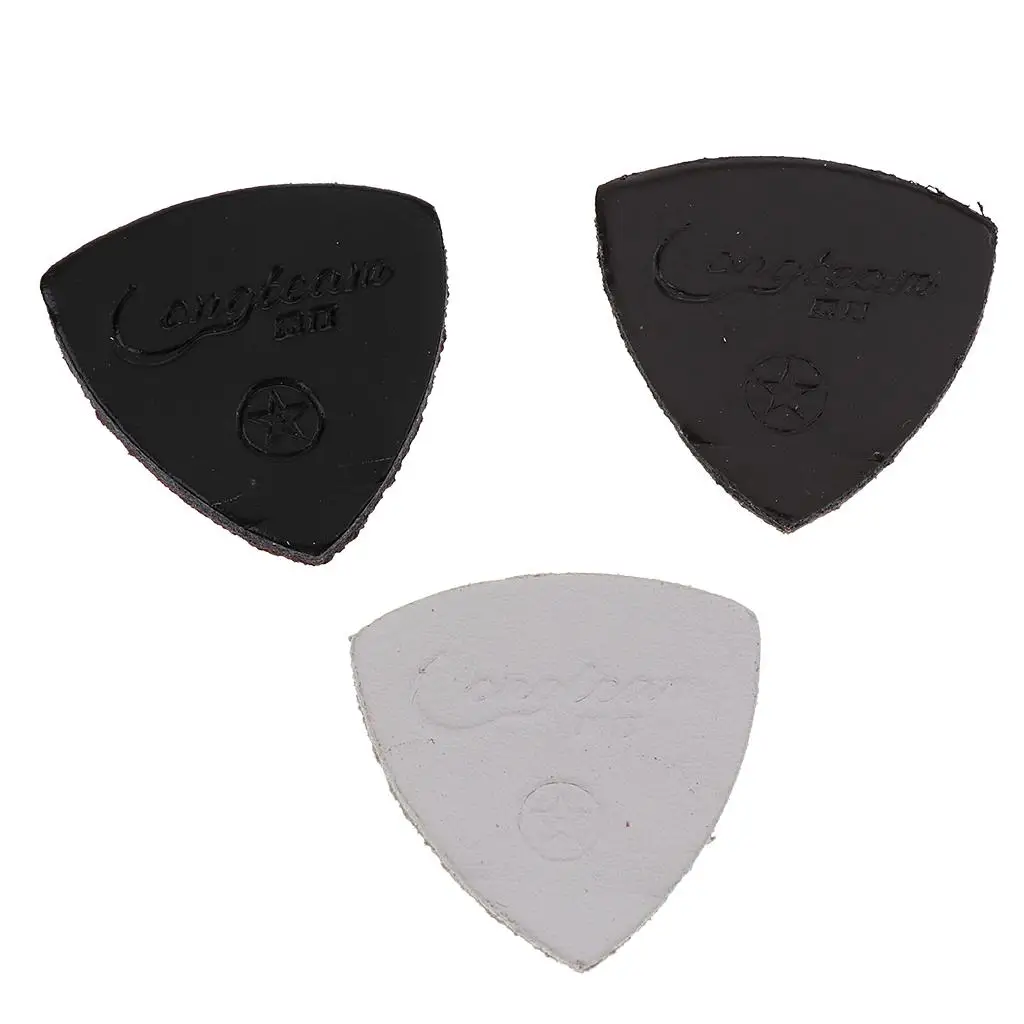 3PCS Leather 4 String Guitar Pick Plectrum for Guitar Ukulele Bass
