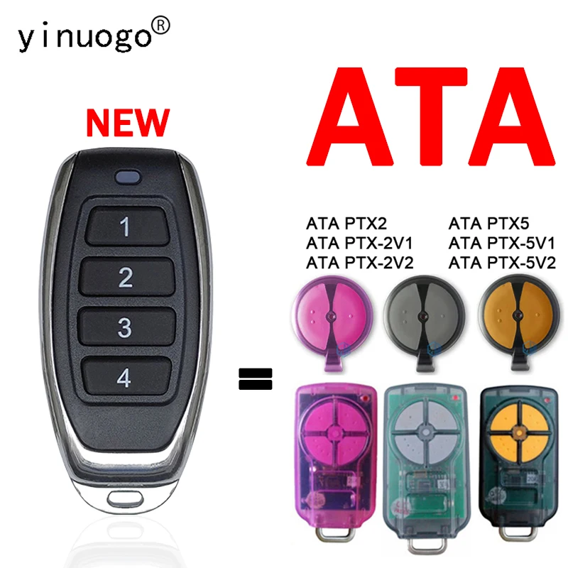 ATA PTX5 원격 제어 차고 문 433.92MHz 롤링 코드 차고 문 오프너 프로그래밍 PTX5 원격 제어 4 버튼 키 체인