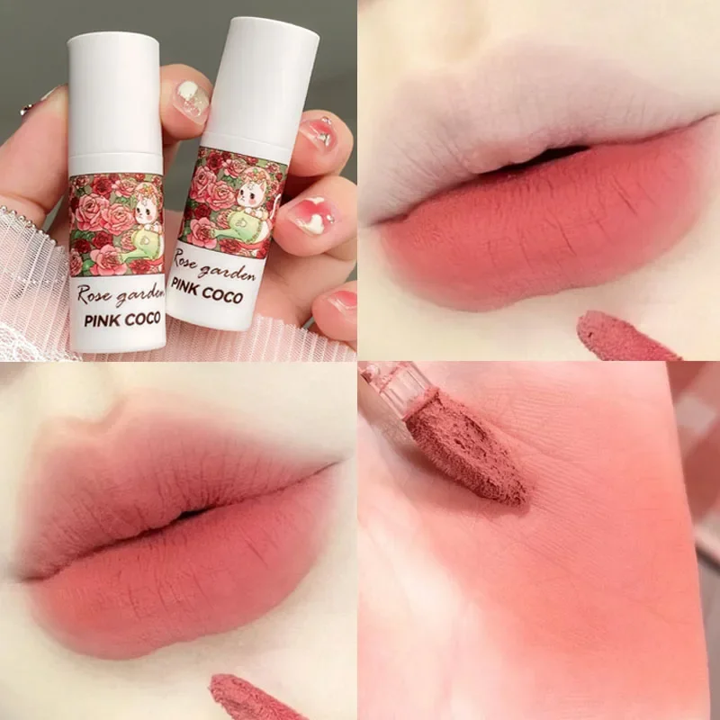 Matte Mousse Lip Gloss Trucco Waterproof Lasting Non Sticky Cup Rossetto Liquido Nude Dark Brown Red Lip Mud Makeup Lip Cosmetics