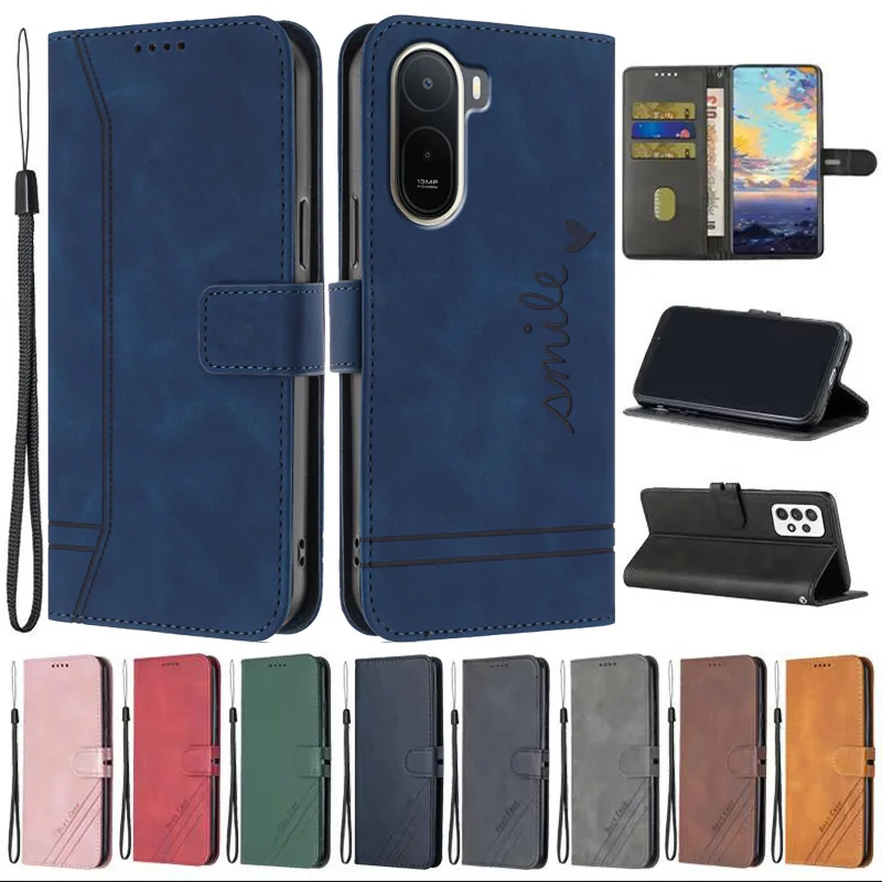 Leather Flip Wallet Book Cover Case, Enhanced Protection Phone Case