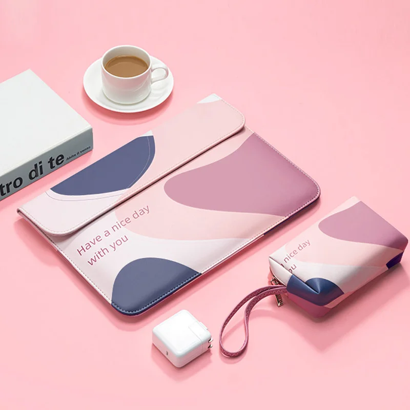 Borsa Per Laptop Per Macbook Air M1 M2 Custodia Lightable Mousepad Liner Sleeve 13 Pro 14 16 Pollici Per Xps 15 Cover Per Notebook Donna Uomo