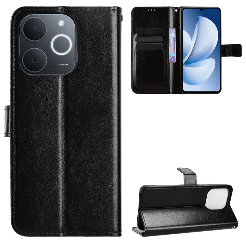Luxury Leather Wallet Flip Case with Magnetic Closure