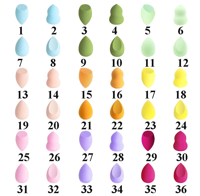 100pcs Soft Non Latex Custom Logo Makeup Sponge Custom Label Foundation Beauty Sponge Multi-colored Makeup Sponge DIY