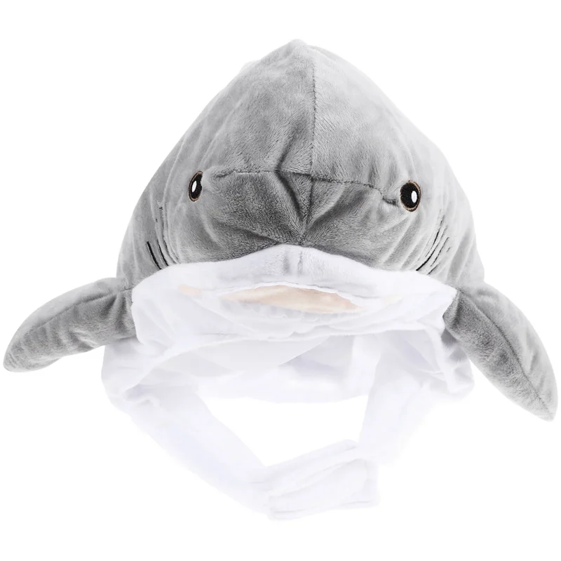 

Головные уборы для взрослых, Мультяшные животные, забавные искусственные акулы, Плюшевые Головные уборы, новинка