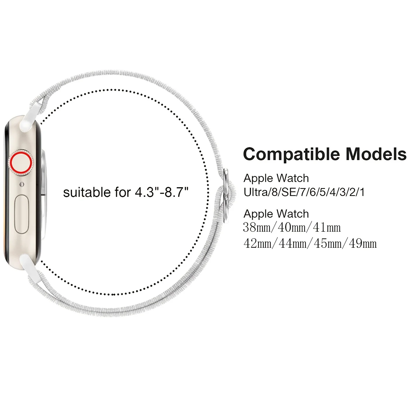 Enhanced Nylon Solo Loop Band - Soft Elastic Braided Watch Strap