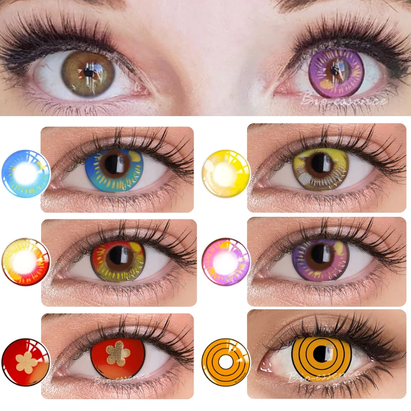 Bio essence lentes de contacto de Color para Cosplay, lentes de Anime para  ojos, accesorios de Anime, lentes de energía, lentes rosas Hu tao| | -  AliExpress