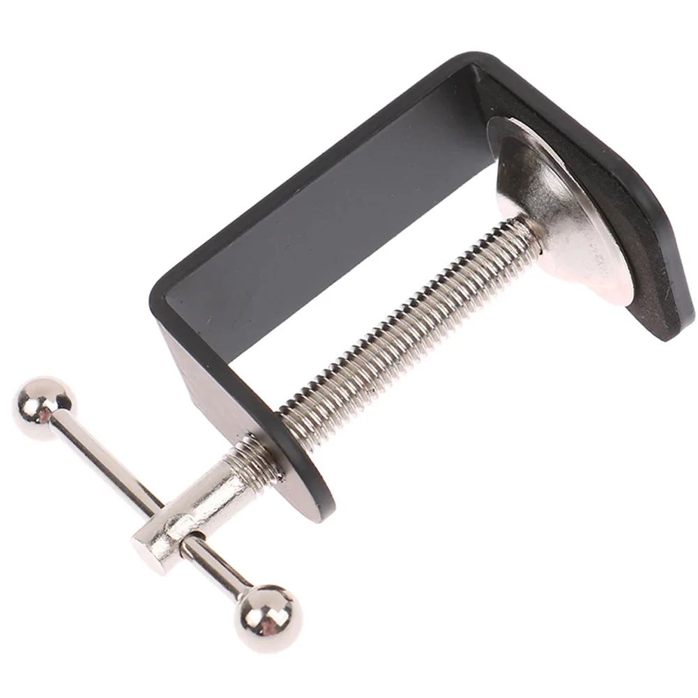 Table Mount Clamp Clamp Home Office Shop C-shaped Design Silicone Pad Stable Metal Base 5cm Height Securely Mount
