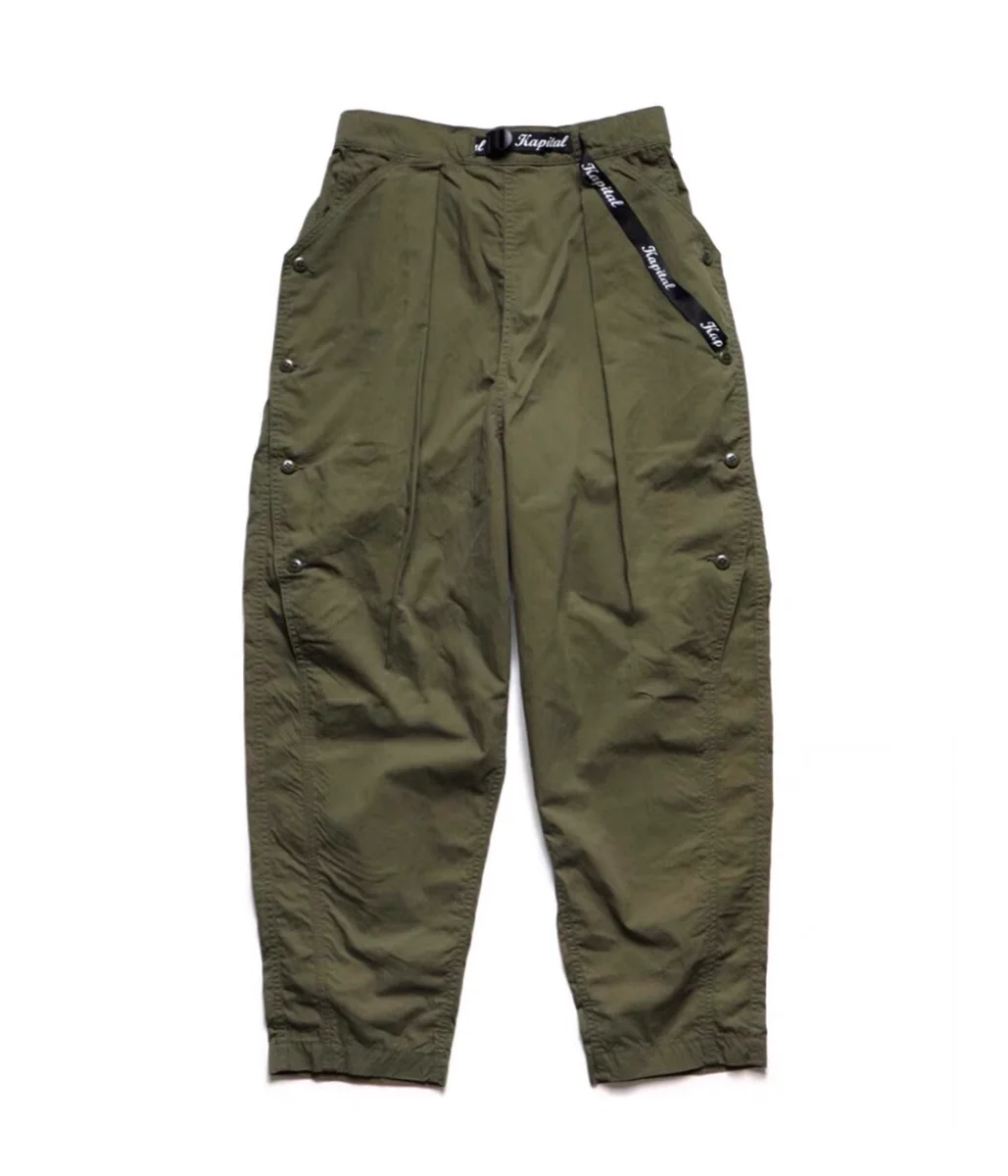 

21SS KAPITAL Hirata Kazuhiro Japanese trendy loose tapered military green buttoned military style casual trousers