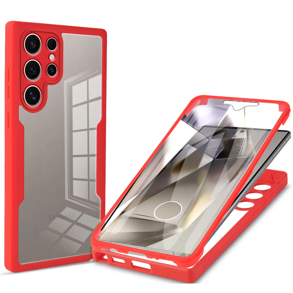 Ultra-Slim 360° Double-Sided Clear Protective Phone Case with Screen Protector