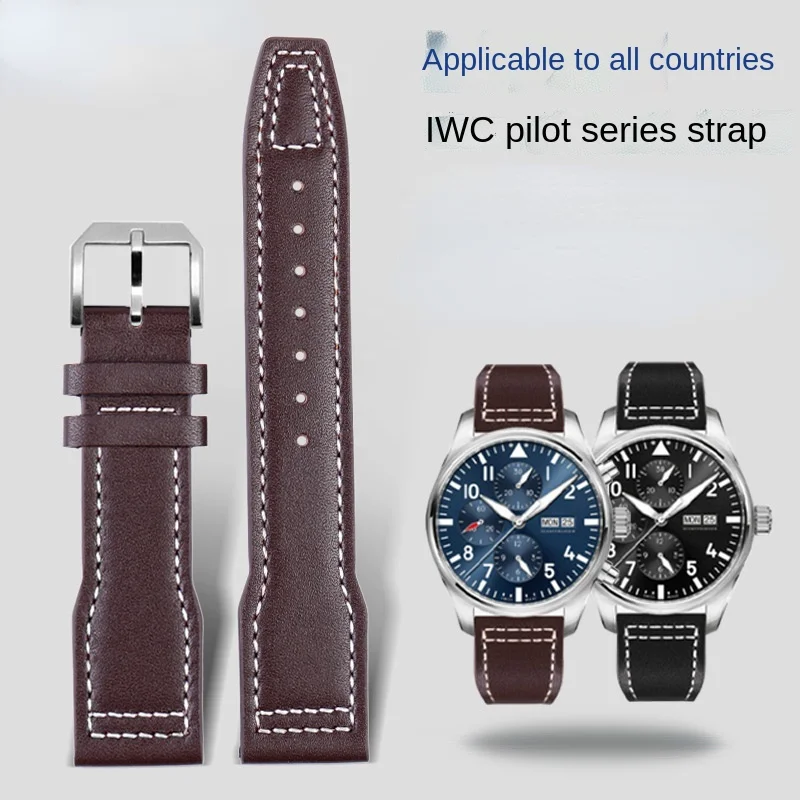 Per Iwc Pilots Little Prince Watch Iw327004/Iw377714 Mark16/17/18 Cinturino In Pelle Portoghese 20 21Mm Cinturino Da Uomo