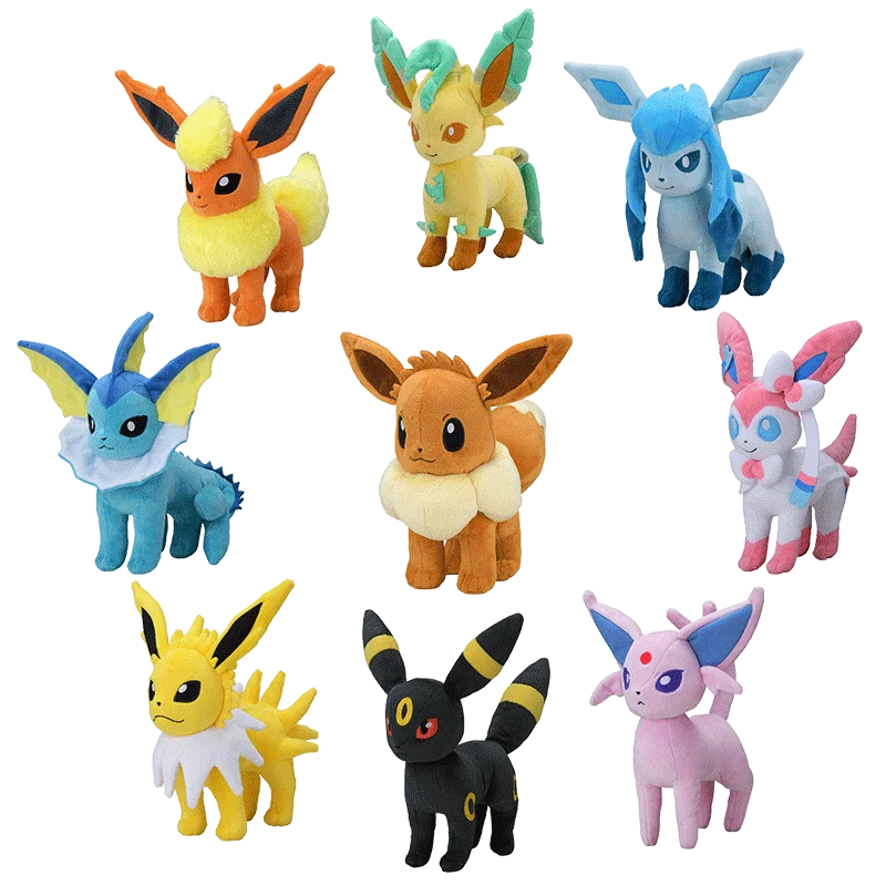 Weiche Eevee Plüschtiere Eevee Evolution Sylveon Umbreon Espeon Sylveon Glaceon Jolteon Stofftiere Plüschpuppen Geschenk