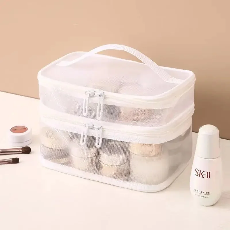 Spacious Nylon Mesh Cosmetic and Toiletry Travel Organizer
