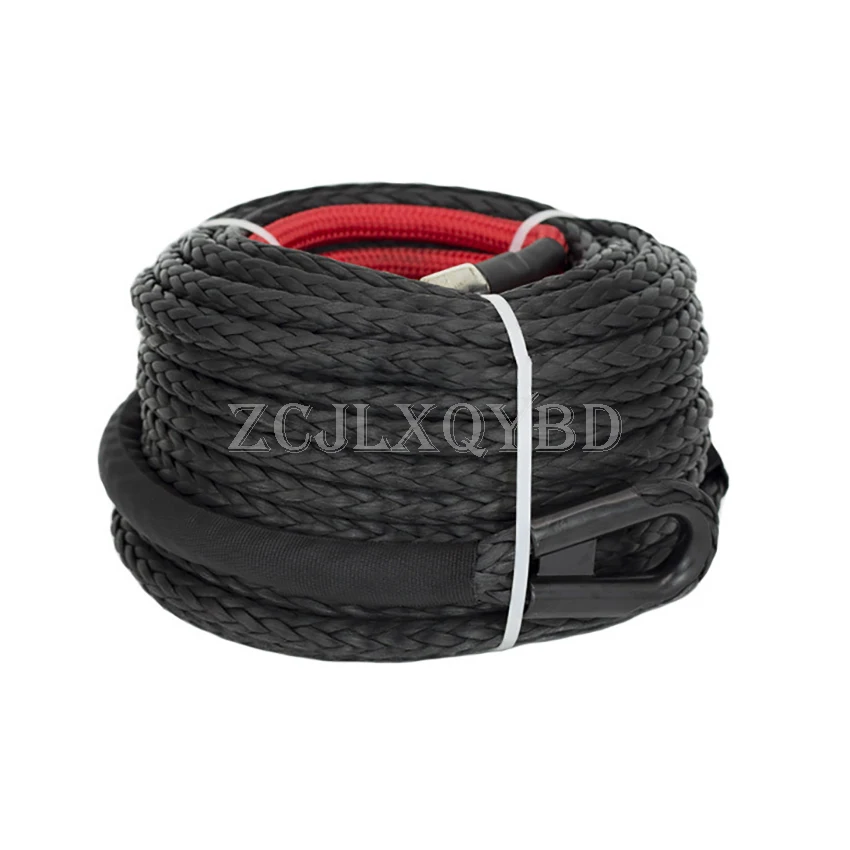 Corda Di Recupero Sintetica Con Golfare, 1/2 Pollice, Per ATV, UTV, Fuoristrada, Traino, Resistenza 17.000 Libbre, Colore Rosso - copertina