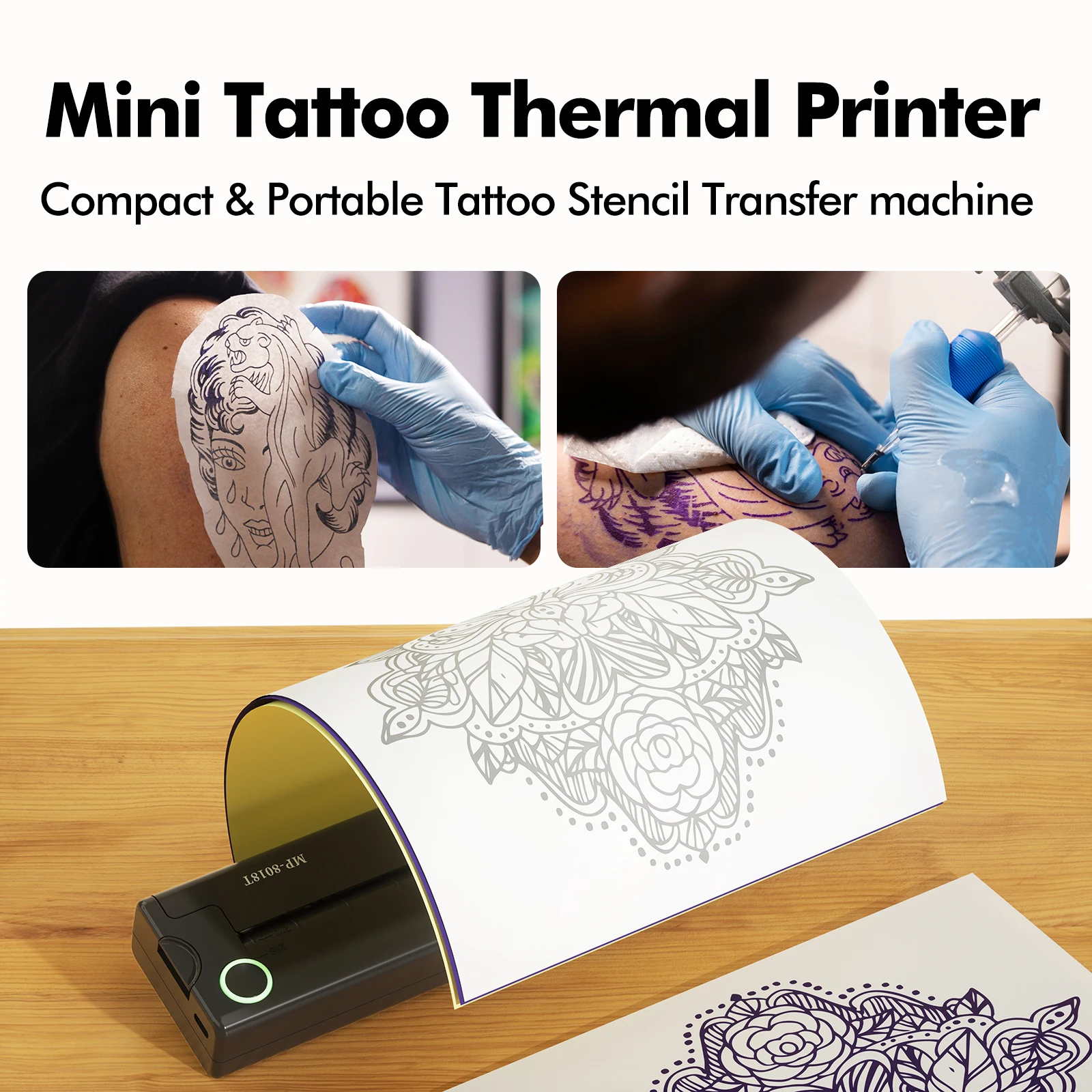ワイヤレスクイックステンシルプリンター タトゥーTATOO 転写機 タトゥーワイヤレスステンシルプリンター