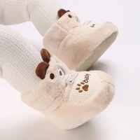 Cartoon All Cotton Apricot Colored Bear Baby Cotton Shoes With Plush Insulation and Soft Soles For Baby Walking Shoes 6