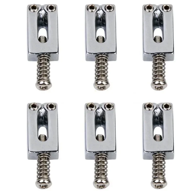 6PCS Flat Strings Bridge Saddle Tremolo Trem Bridge for Stringed Instruments Electric Guitar Accessories