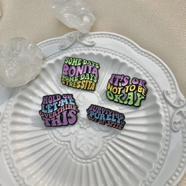 Colourful Quotes Enamel Pins Brooches Lapel Badges  6