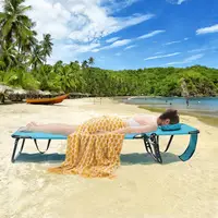 Chaise longue de plage avec trou pour le visage et coussin amovible - Chaise longue portable pour piscine et plage avec design pour se repose-tout-en-seuil et coussin 3