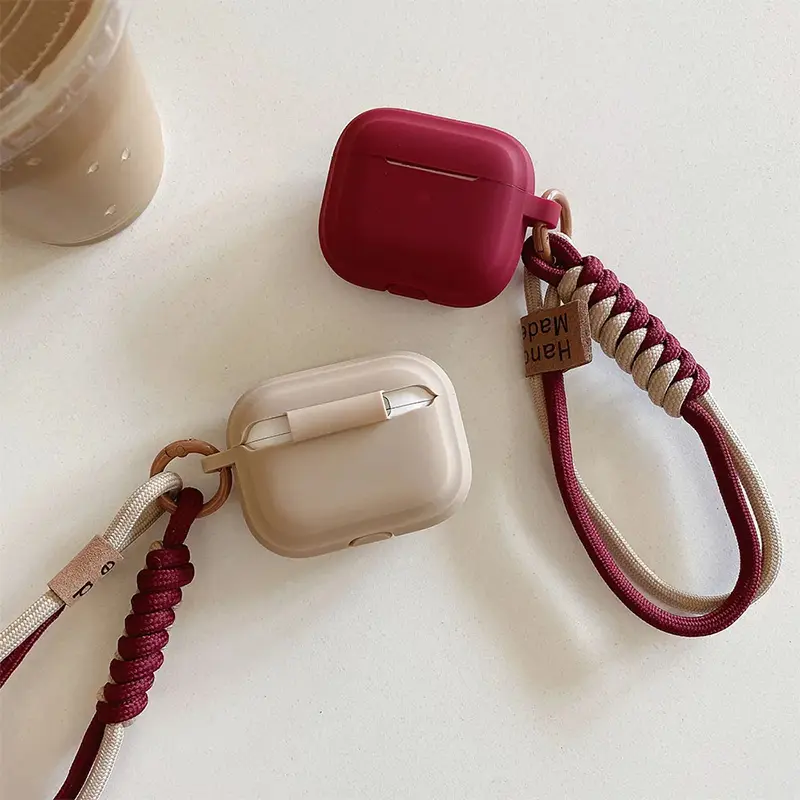 Airpods 4 Case Bluetooth Earbuds Protective Cover For Apple Pro 3 Airpods 3 Pro2 Pro 2 Funda Soft Silicone with Smile Hand Strap - Image 2