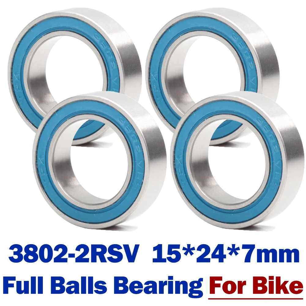 3802-2RS MAX Bearing 15*24*7 mm Double Row Full Balls Bicycle Suspension Pivot Repair Parts 4 PCS 3802 2RS Ball Bearings miniature ball bearings bicycle ball bearing