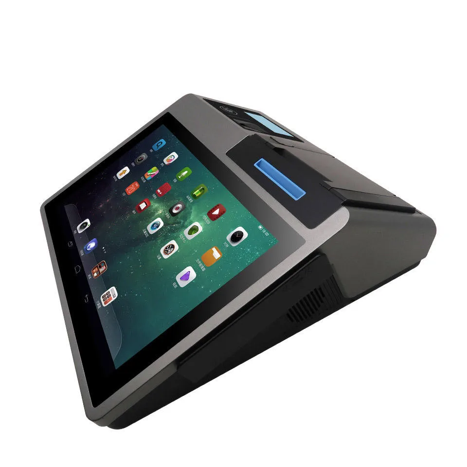 Z100 판매점용 데스크탑 안드로이드 POS 단말기, 10.1인치 터치스크린, NFC 스캐너, 58/80mm 감열 프린터 탑재