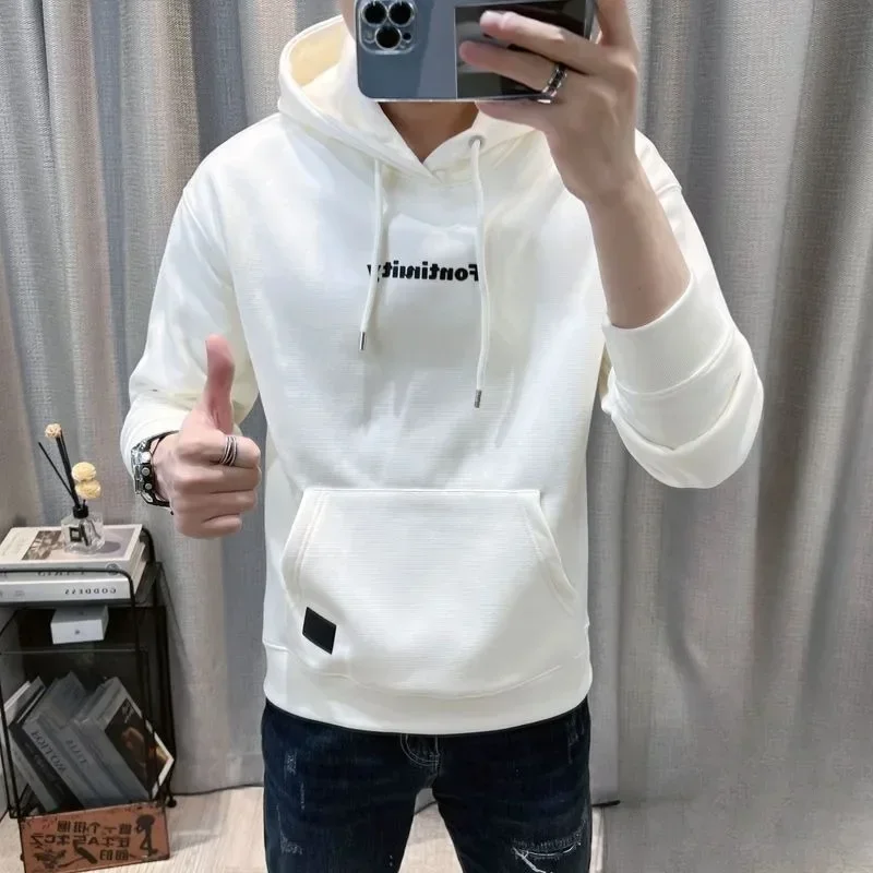 thumbnail image 1 of Sudadera con capucha de algodón de alta calidad para hombre, estilo coreano, holgada, de una pieza, oferta de bienvenida, novedad y sudadera con capucha para hombre, 1 of 4